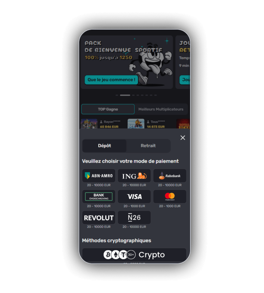 Méthodes de paiement InkyBet